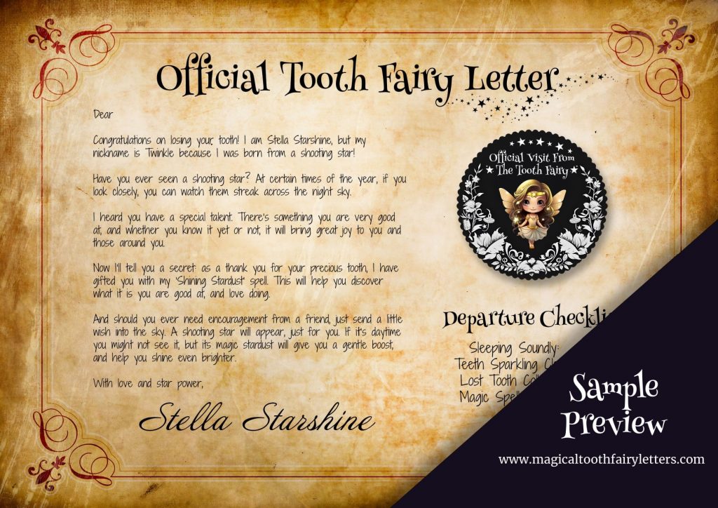 Letter From The Tooth Fairy Template