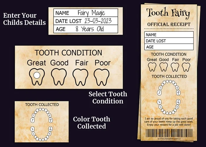 printable tooth fairy receipt