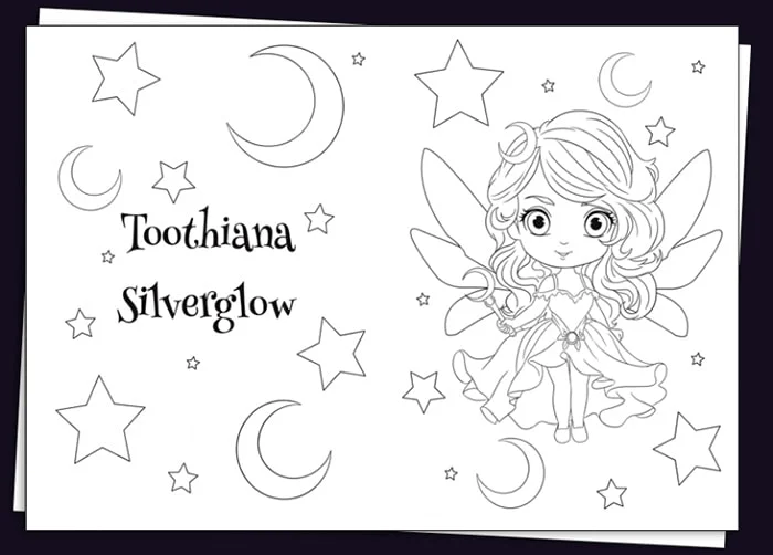 tooth fairy coloring page
