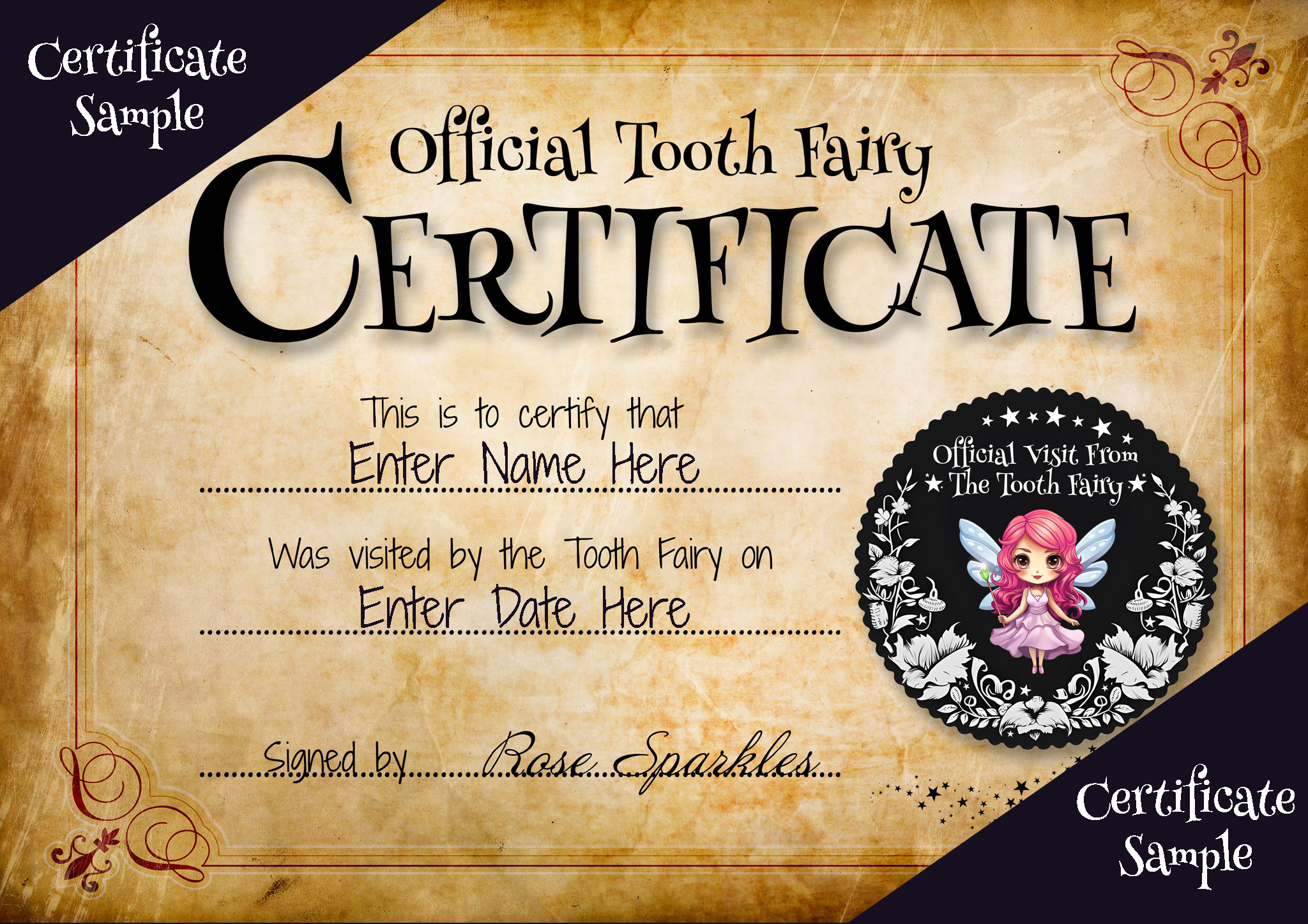 tooth fairy certificate